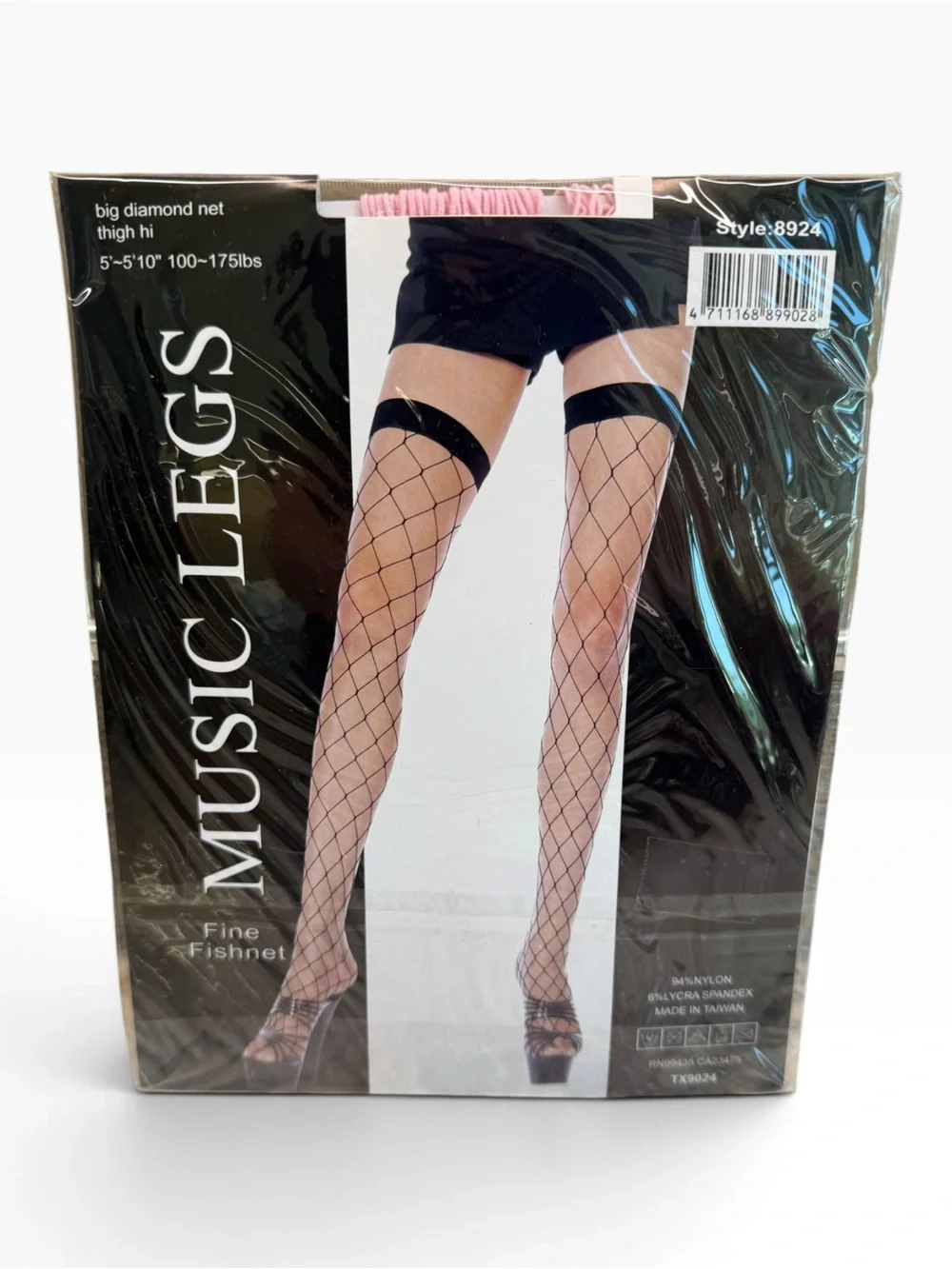 Music Legs Big Diamond Net Thigh Hi Stockings Pink 8924 OS Fits 5’-5’10”